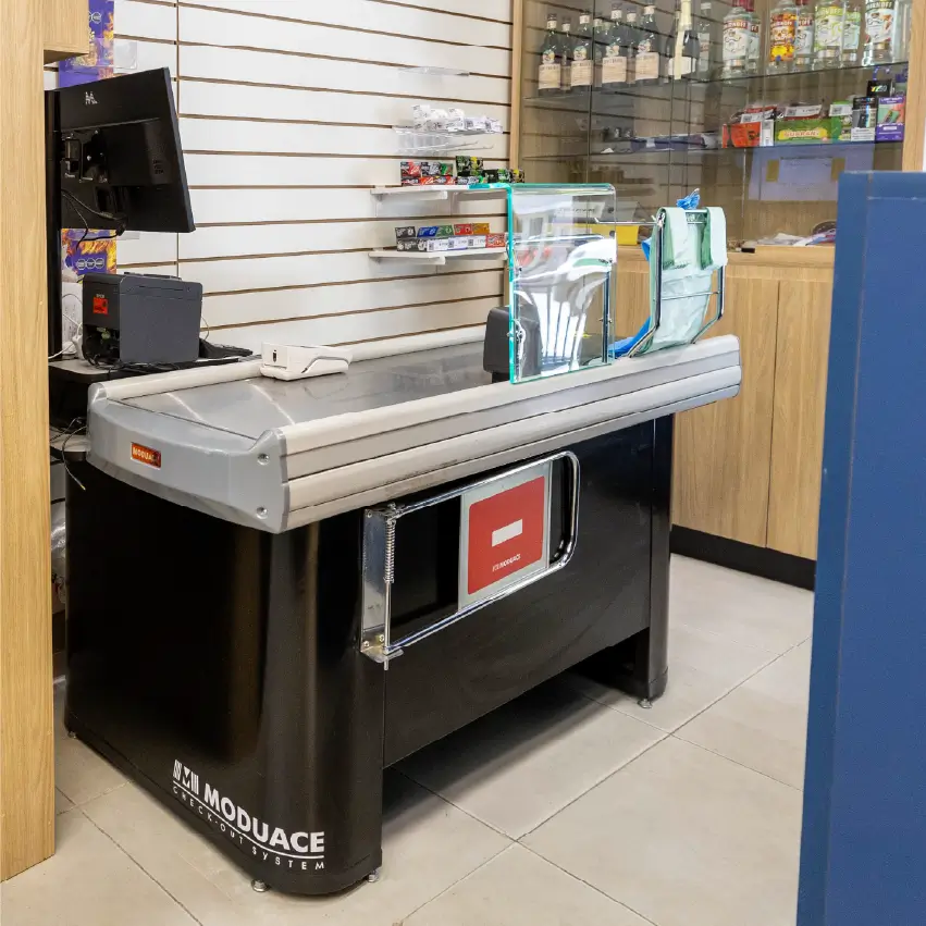 Checkout Colibrí Moduace con diseño ergonómico y estructura funcional para punto de pago